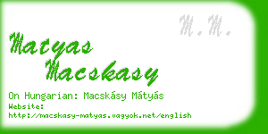matyas macskasy business card