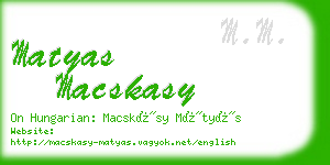 matyas macskasy business card